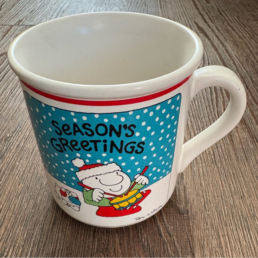 Vintage Christmas Seasons Greetings ZIGGY coffee mug/cup.